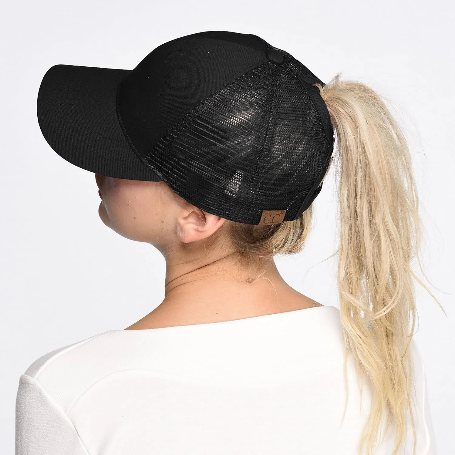 C.C Hatsandscarf Ponytail caps Messy Buns Trucker Plain Baseball Cap (BT-6)