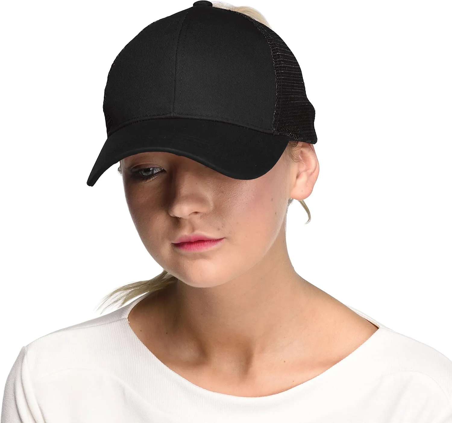 C.C Hatsandscarf Ponytail caps Messy Buns Trucker Plain Baseball Cap (BT-6)