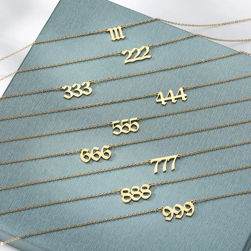 Chain Number Pendant Necklace For Women Anniverssary Jewelry
