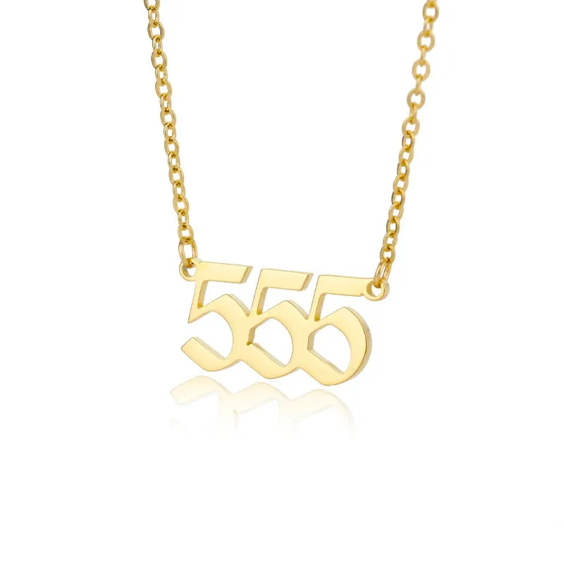 Chain Number Pendant Necklace For Women Anniverssary Jewelry