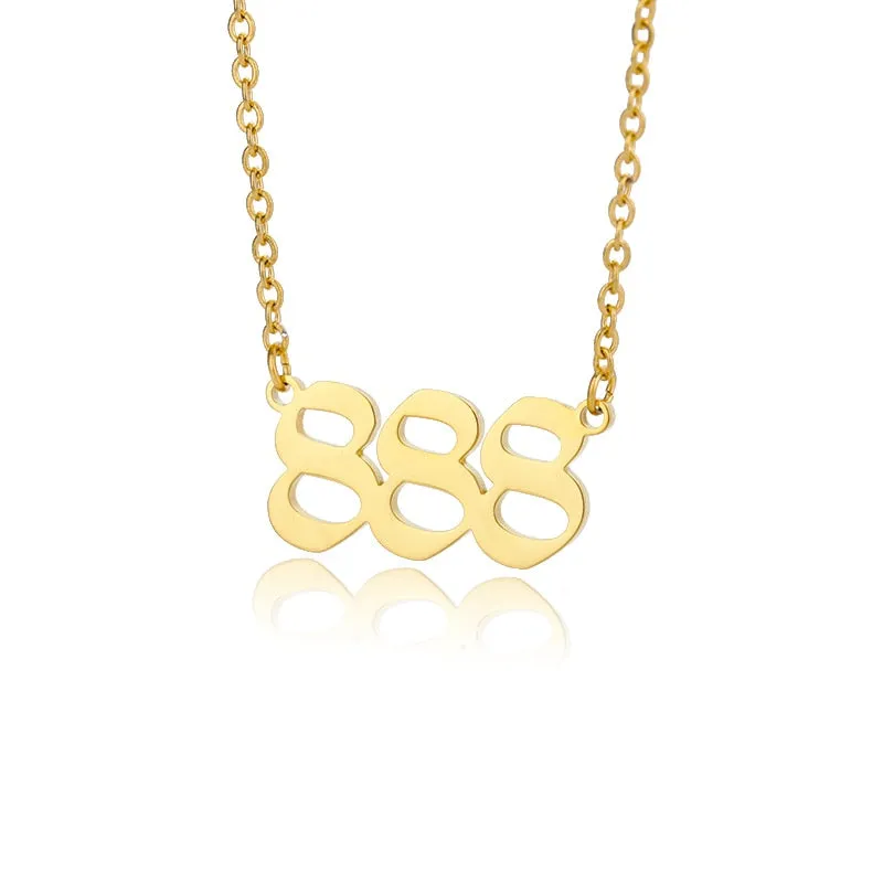 Chain Number Pendant Necklace For Women Anniverssary Jewelry