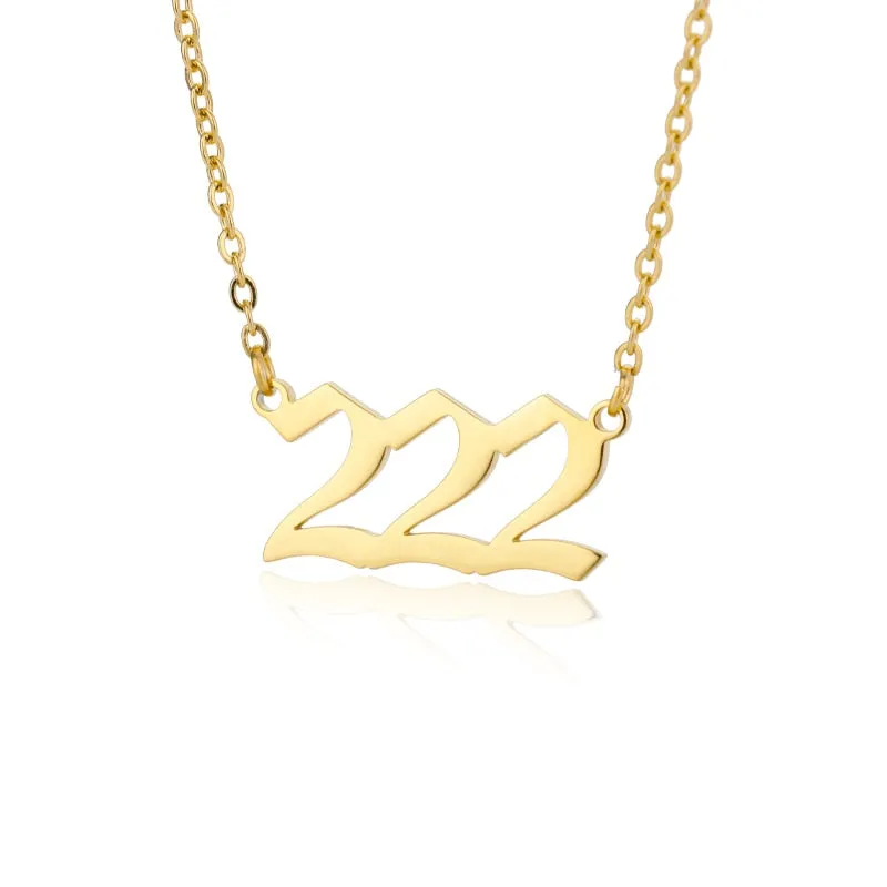 Chain Number Pendant Necklace For Women Anniverssary Jewelry
