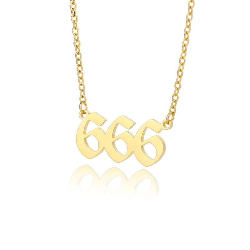 Chain Number Pendant Necklace For Women Anniverssary Jewelry