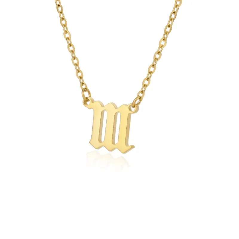 Chain Number Pendant Necklace For Women Anniverssary Jewelry