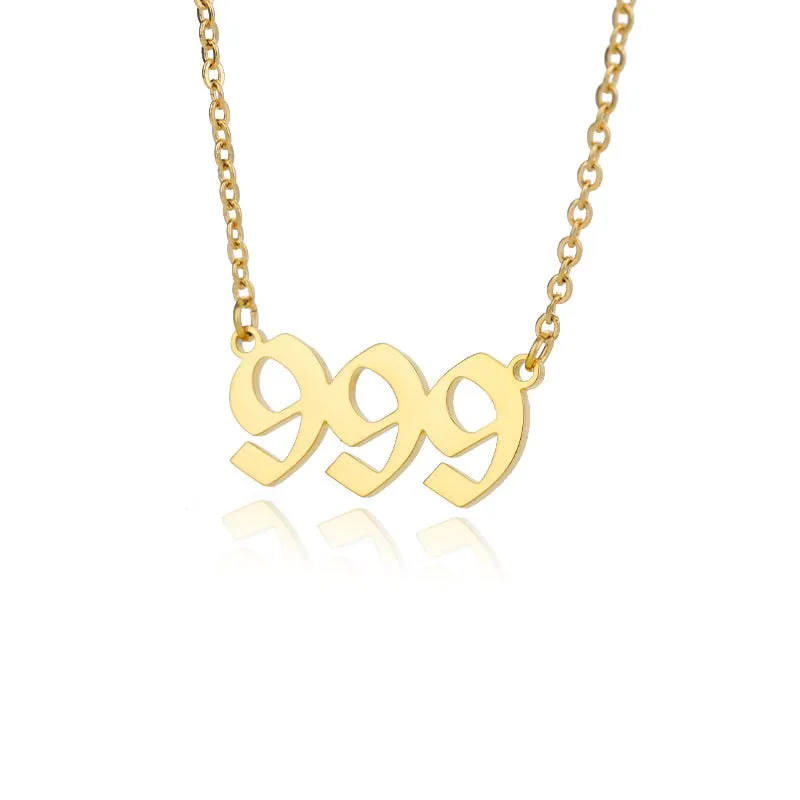 Chain Number Pendant Necklace For Women Anniverssary Jewelry