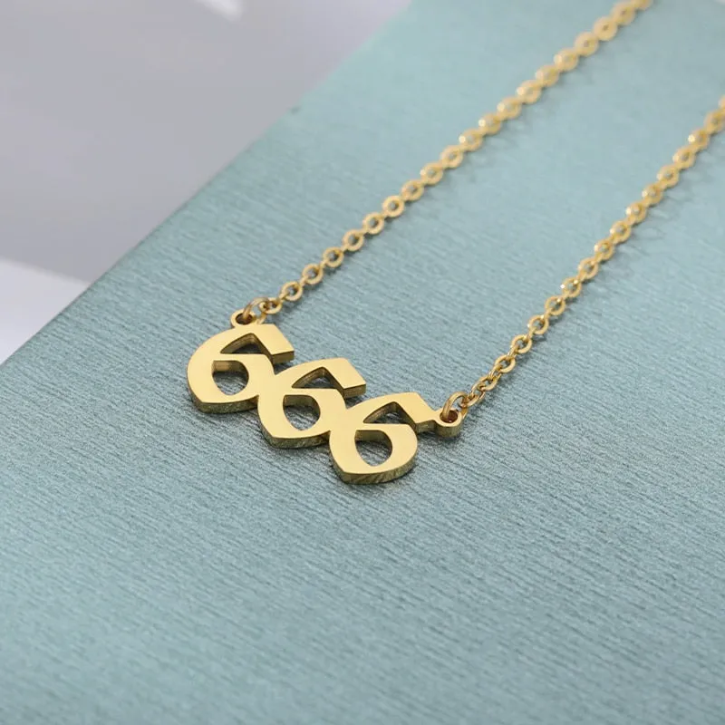 Chain Number Pendant Necklace For Women Anniverssary Jewelry