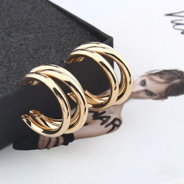 Circle Stud Earrings | Minimalist Hoop Earrings | Huggie Earrings | Chunky Hoop Earrings | Small Hoop Earrings | Women Statement Earrings