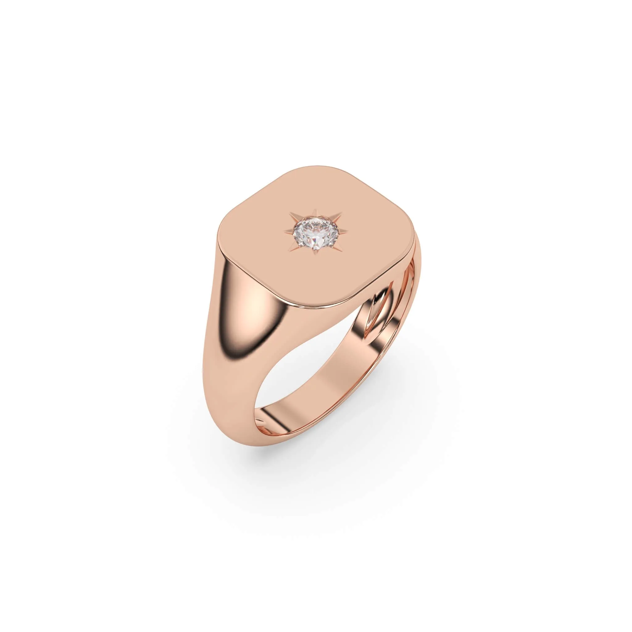 Classic Diamond Star Signet Ring
