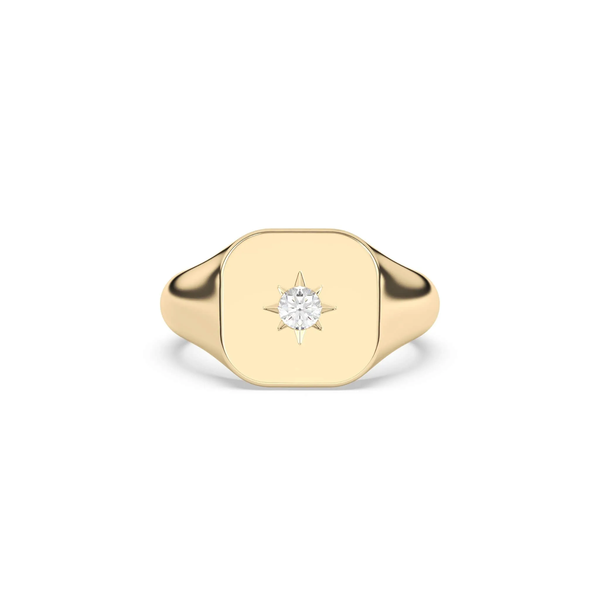 Classic Diamond Star Signet Ring