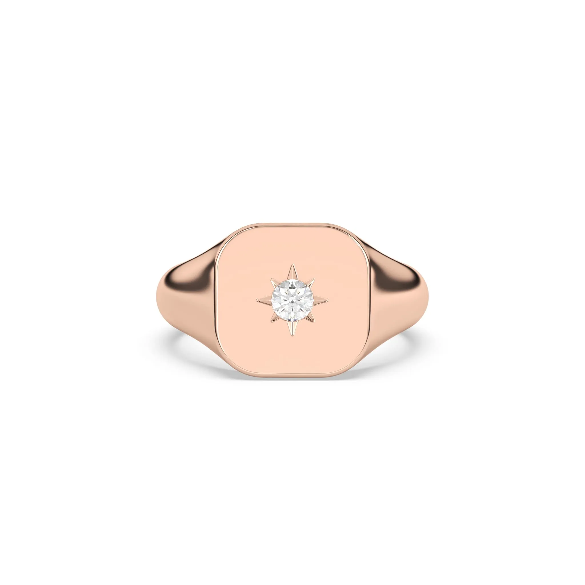 Classic Diamond Star Signet Ring