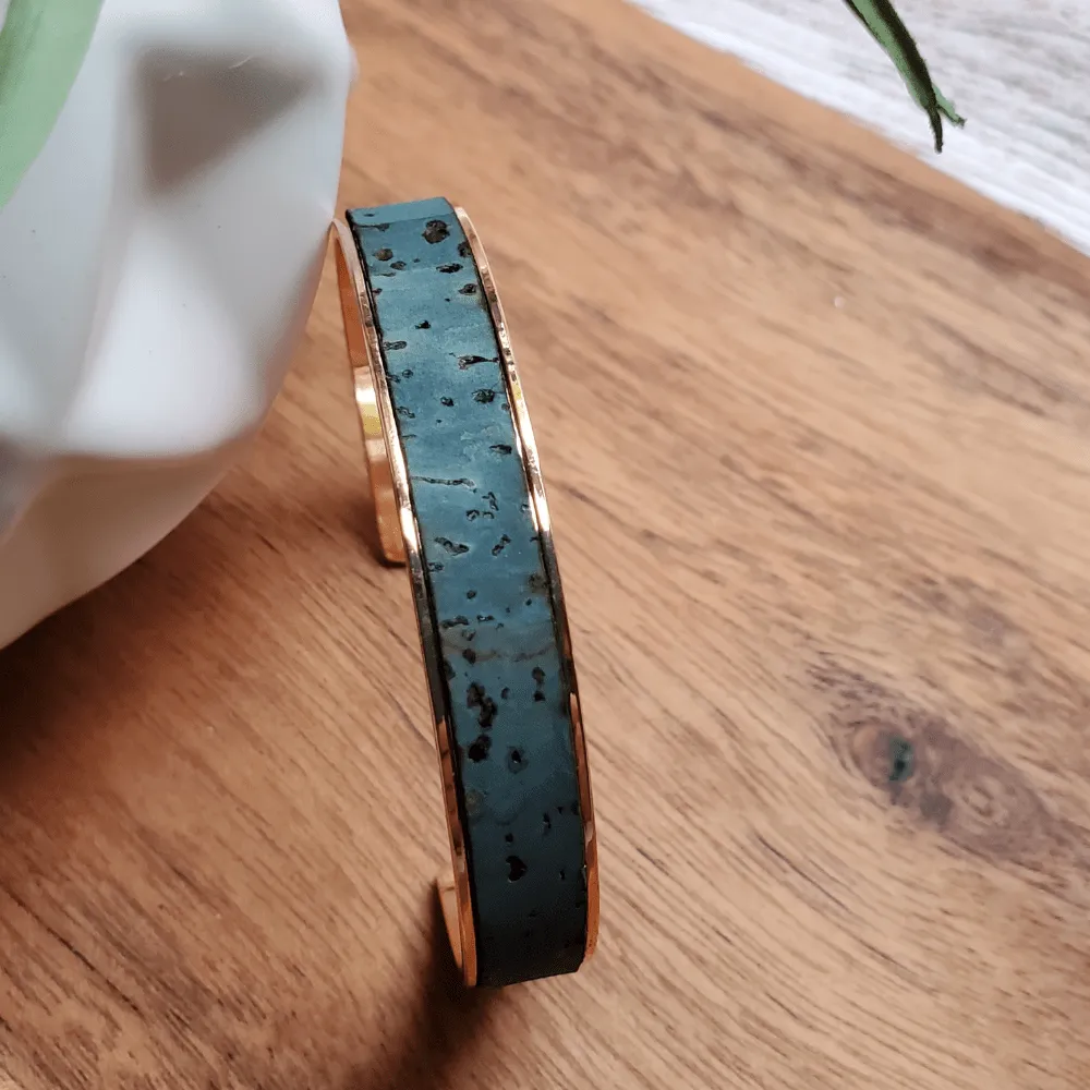 Cork Rose Gold Skinny Cuff Bracelet