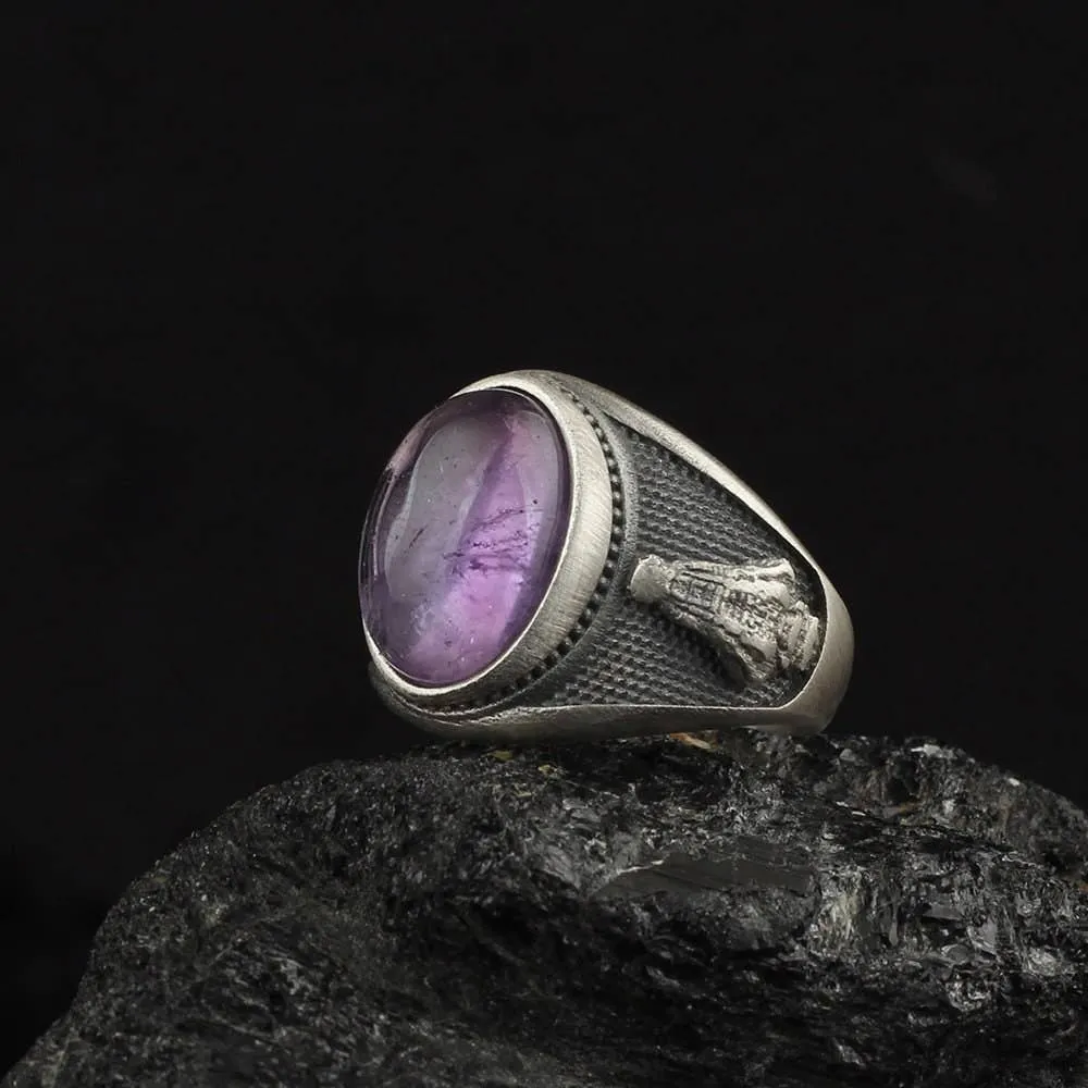 Crocodile Silver Signet Men's Ring: 12
