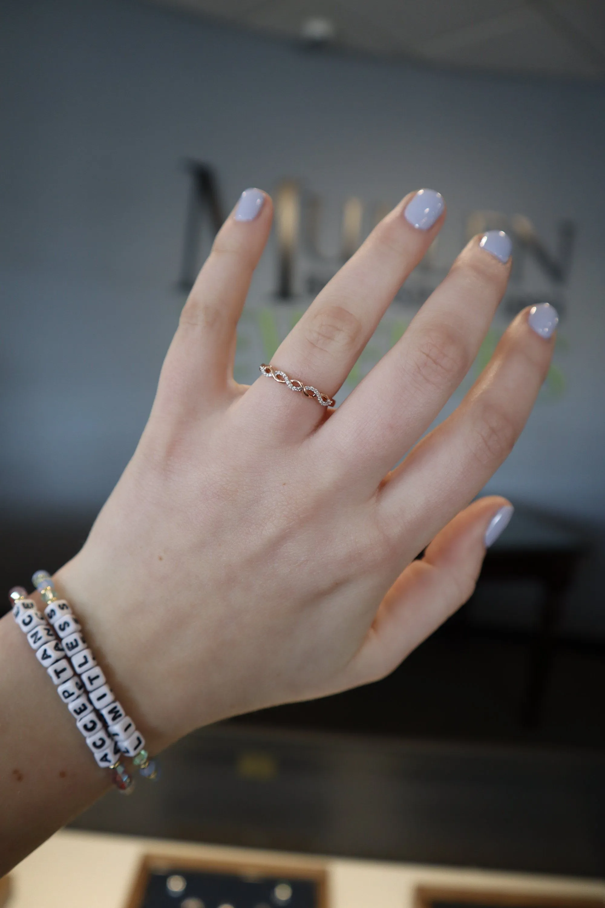Crossover Stackable Diamond Ring 1/10 Cttw 10K Rose Gold