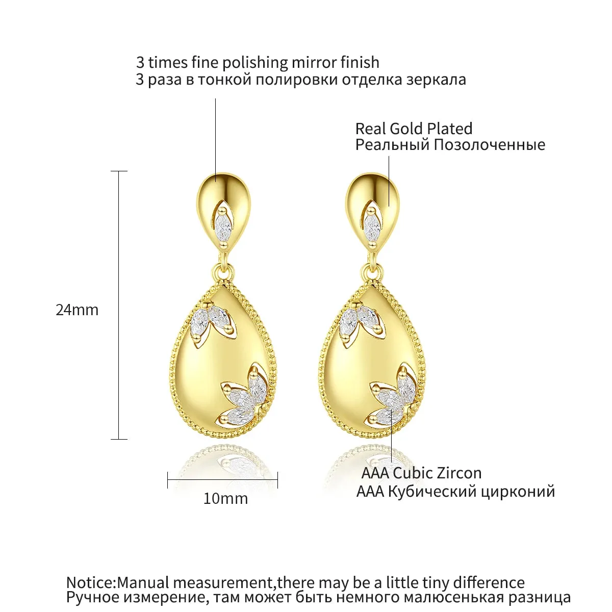 Cubic Zirconia Waterdrop Earrings