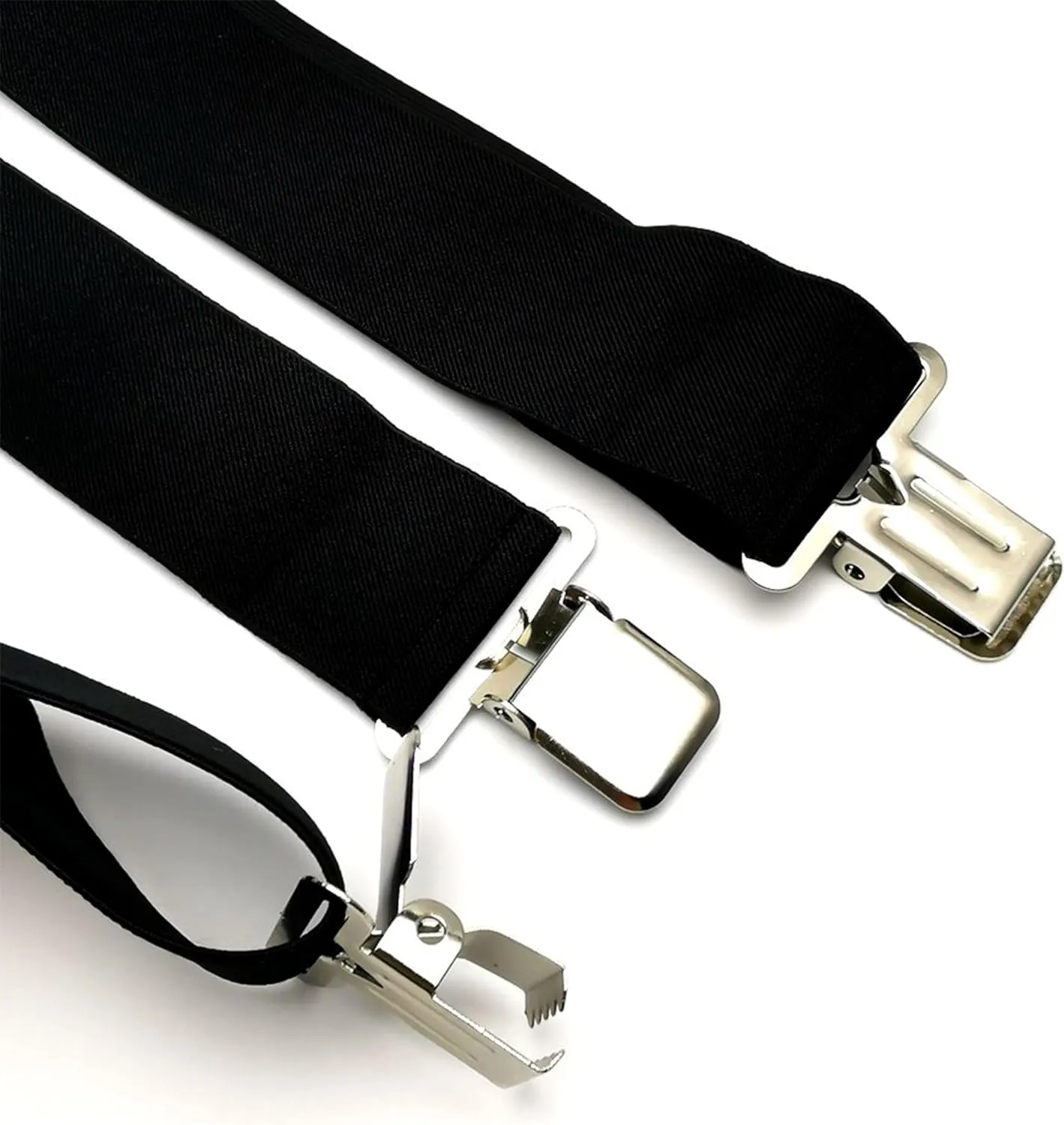 Dibi Mens Heavy Duty Suspenders Adjustable 2 Inch Wide X Back with Strong Metal Clips