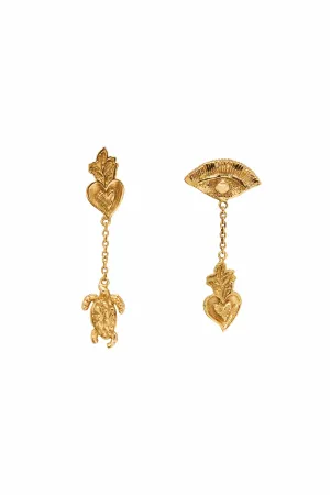 ENCANTO CHARM DROP EARRINGS GOLD