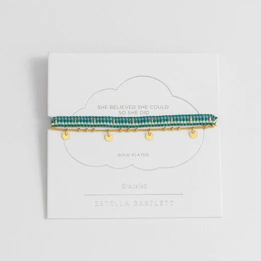 Estella Bartlett |  Gold Woven Beaded Duo | Gold Plated