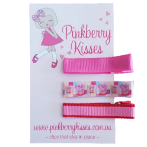 Everyday Non Slip Hair Clips - Peppa Pig on Pink