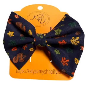 Fall Colored Leaves Hair Bow Clip