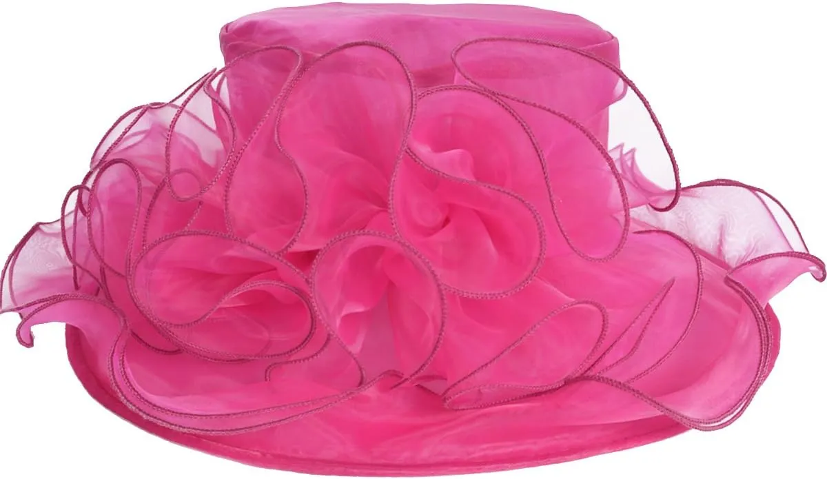 FORBUSITE Derby Church Dress Hat for Women Fascinator Bridal Tea Party Wedding Hat Wide Brim