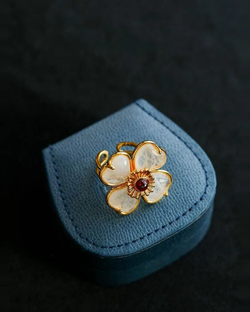 Four-leaf Clover Single Flower Rings