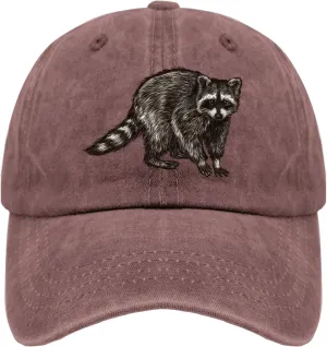 Funny Raccoon Hat for Adults Vintage Distressed Baseball Cap Trash Panda Dad Hat for Outdoor Lovers & Meme Gift Fans