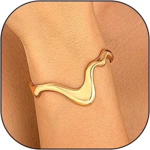 GIGB PBDK 14K Gold Liquid Metal Bracelet, Chunky Curved Wave Lava Open Cuff Bracelet, Minimalist Punk Hip Hop Statement Bangle Jewelry Gifts for Women