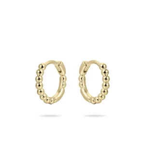Gold Vermeil Yellow Gold Beaded Hoops