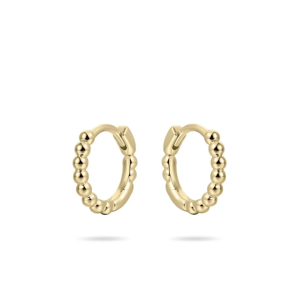 Gold Vermeil Yellow Gold Beaded Hoops