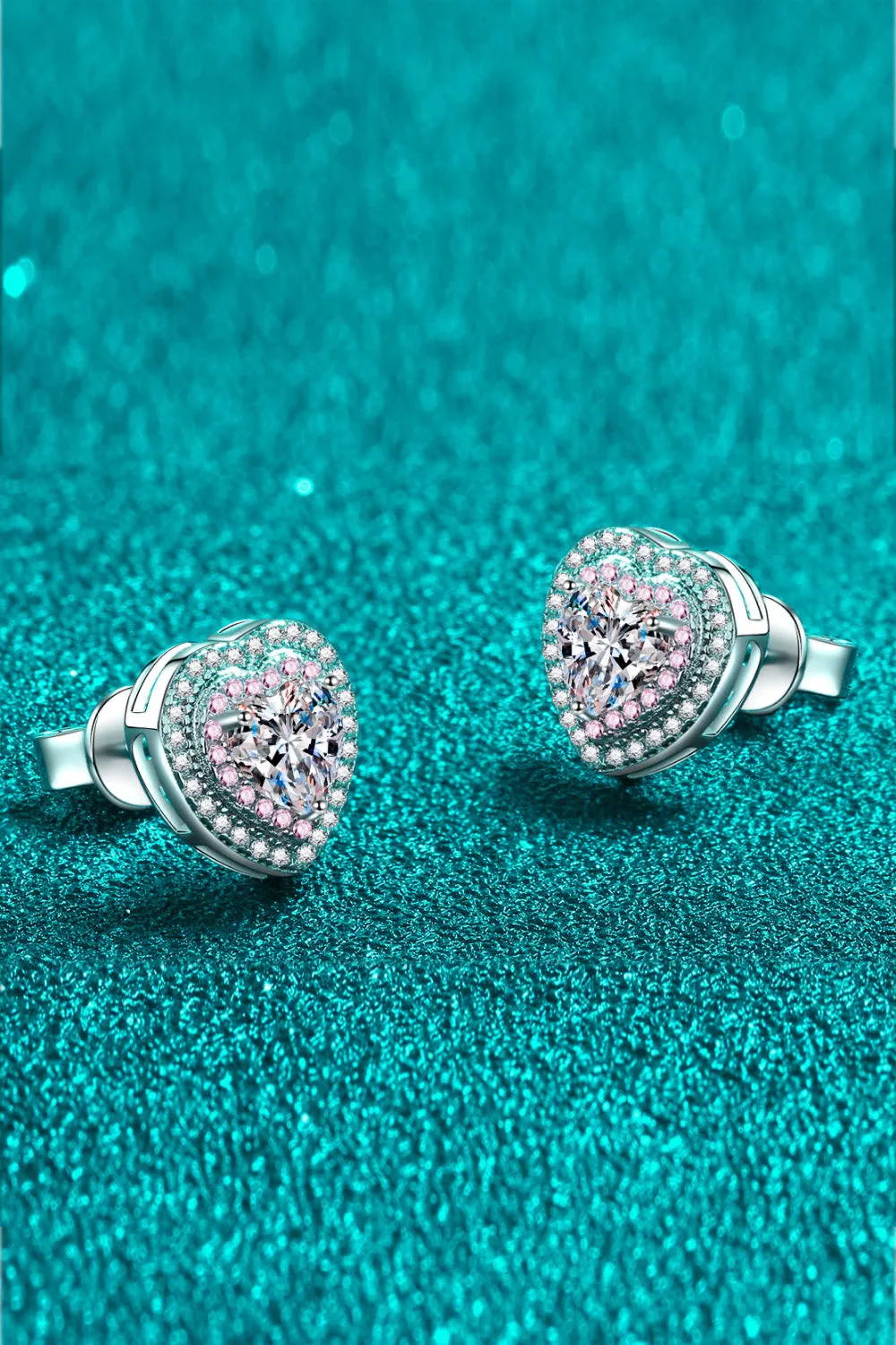 Heart-Shaped Moissanite Stud Earrings