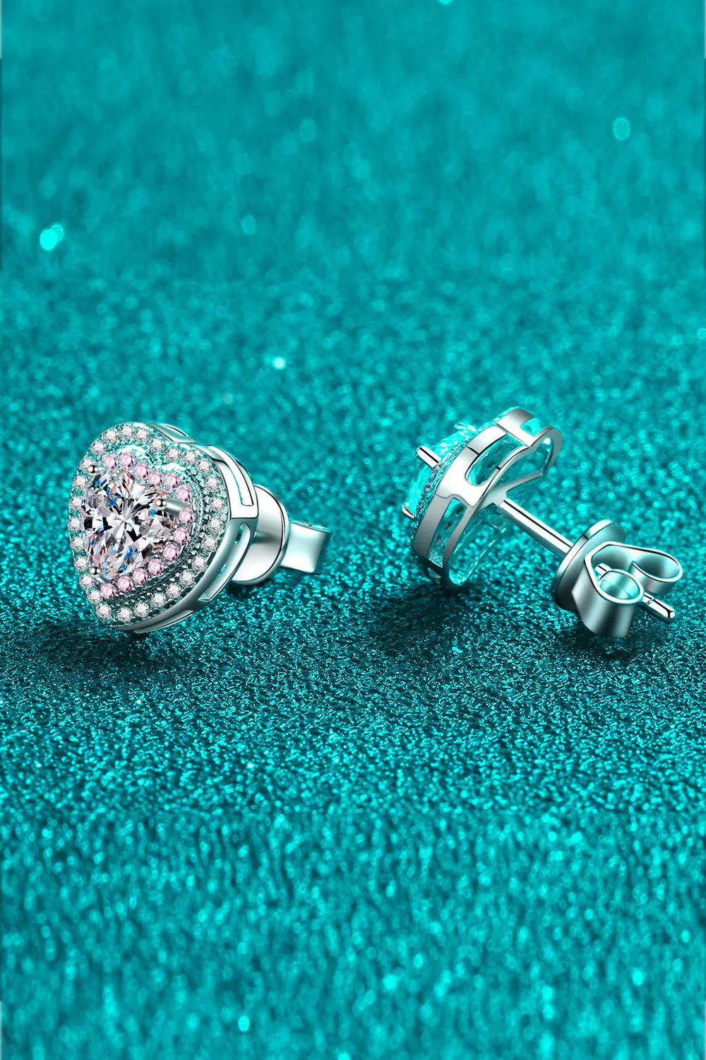 Heart-Shaped Moissanite Stud Earrings