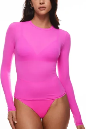 INLYRIC Women's Long Sleeve T-Shirts Crew Neck Basic Fitted Slim Crop Tops Going Out Trendy Tops Spring Tees