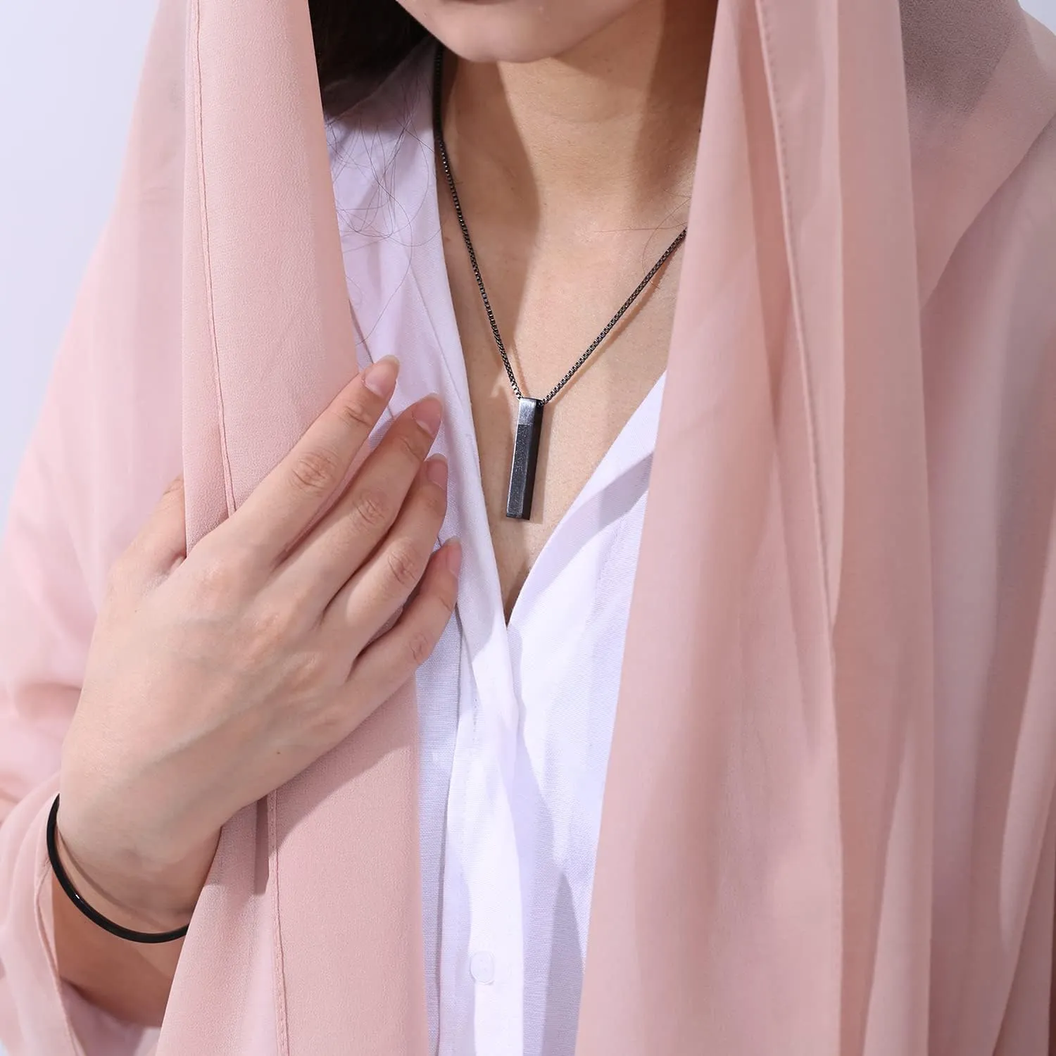 Islamic Jewelry Gifts for Women Muslim Pendant Gold Allah Arabic 3D Bar Necklaces Ayatul Kursi Necklace Islam Eid Ramadan Gifts for Women Men
