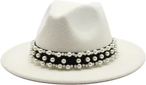 JNKIHAPOT Women Fedora Hat Elastic Ribbon Winter Unisex Fedora Hat Jazz Fedora Hat