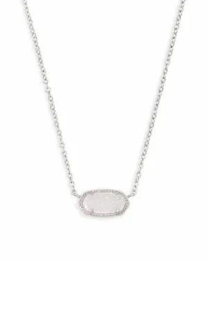 Kendra Scott: Elisa Silver Pendant Necklace - Iridescent Drusy
