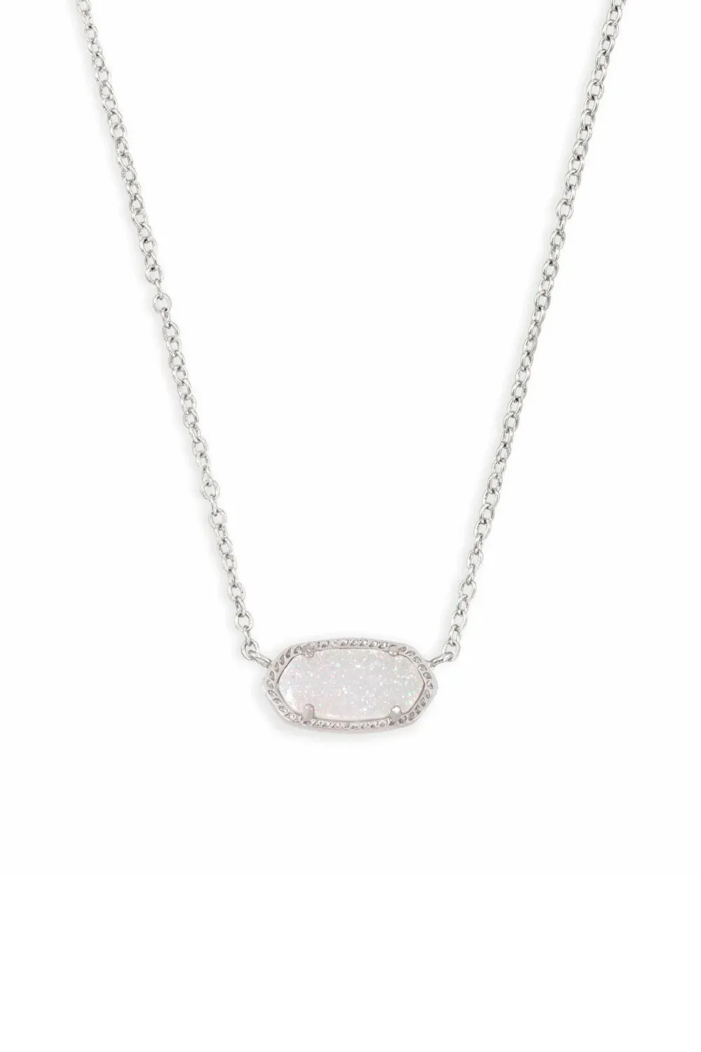 Kendra Scott: Elisa Silver Pendant Necklace - Iridescent Drusy