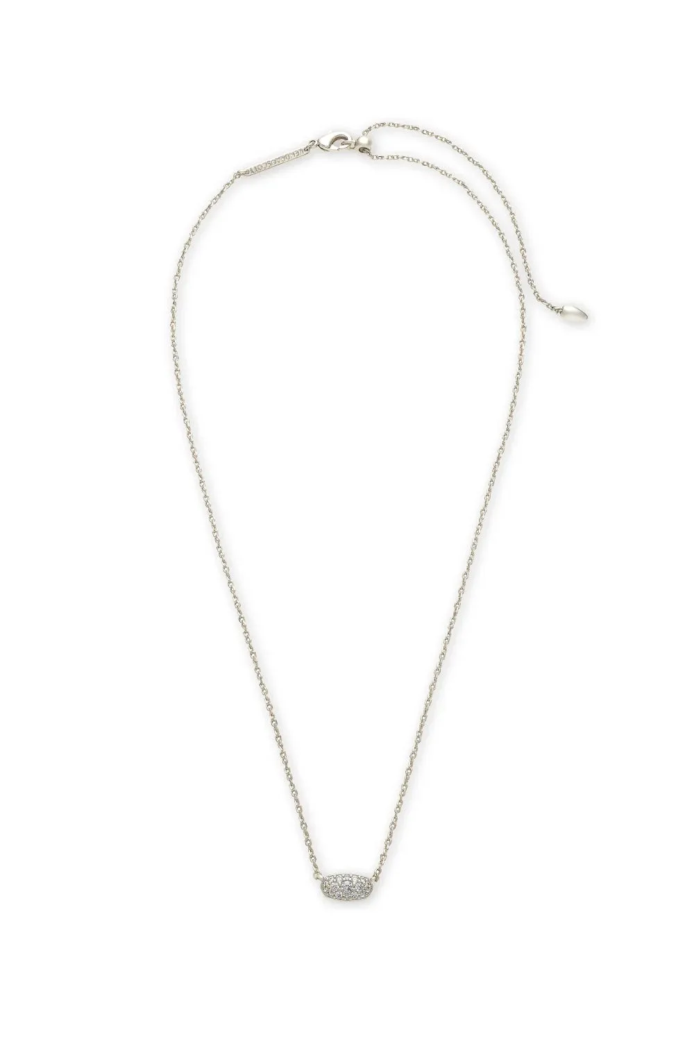 Kendra Scott: Grayson Silver Pendant Necklace - White Crystal