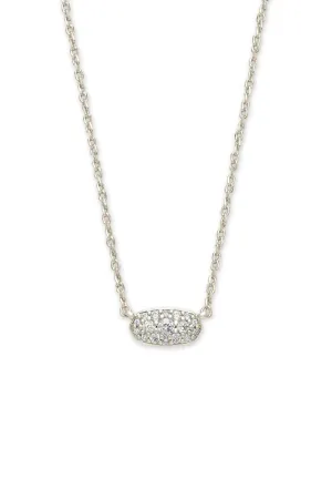 Kendra Scott: Grayson Silver Pendant Necklace - White Crystal