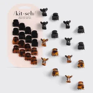 Kitsch Recycled Plastic Mini Classic Claw Clips 16pc | Black & Tort