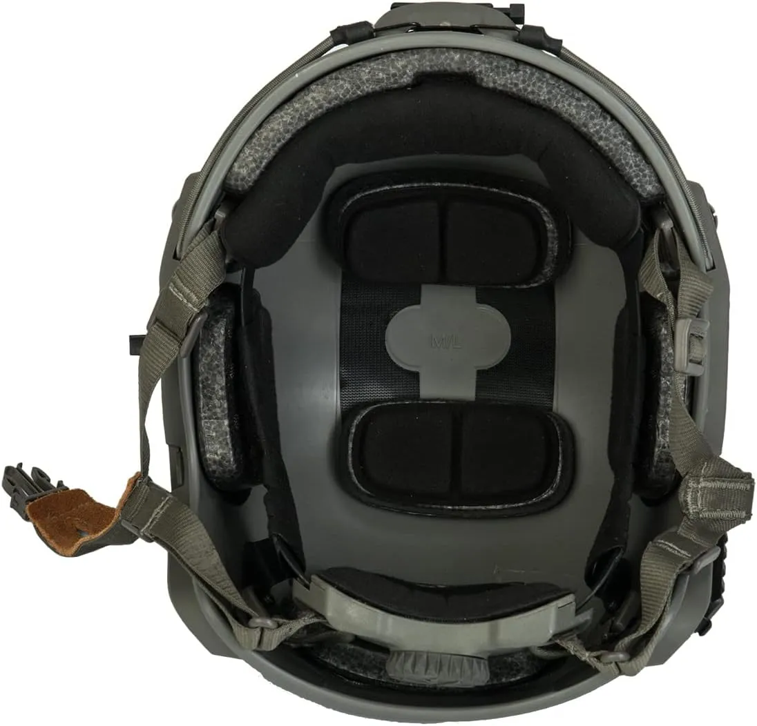 Lancer Tactical Medium - Large Industrial Durable ABS Plastic Constructed Maritime Helmet w/Adjustable 20mm Side Rail Adapter Padding Stickers NVG Shroud Bungee Retention Goggle Clip