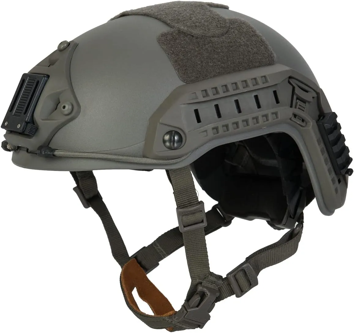 Lancer Tactical Medium - Large Industrial Durable ABS Plastic Constructed Maritime Helmet w/Adjustable 20mm Side Rail Adapter Padding Stickers NVG Shroud Bungee Retention Goggle Clip