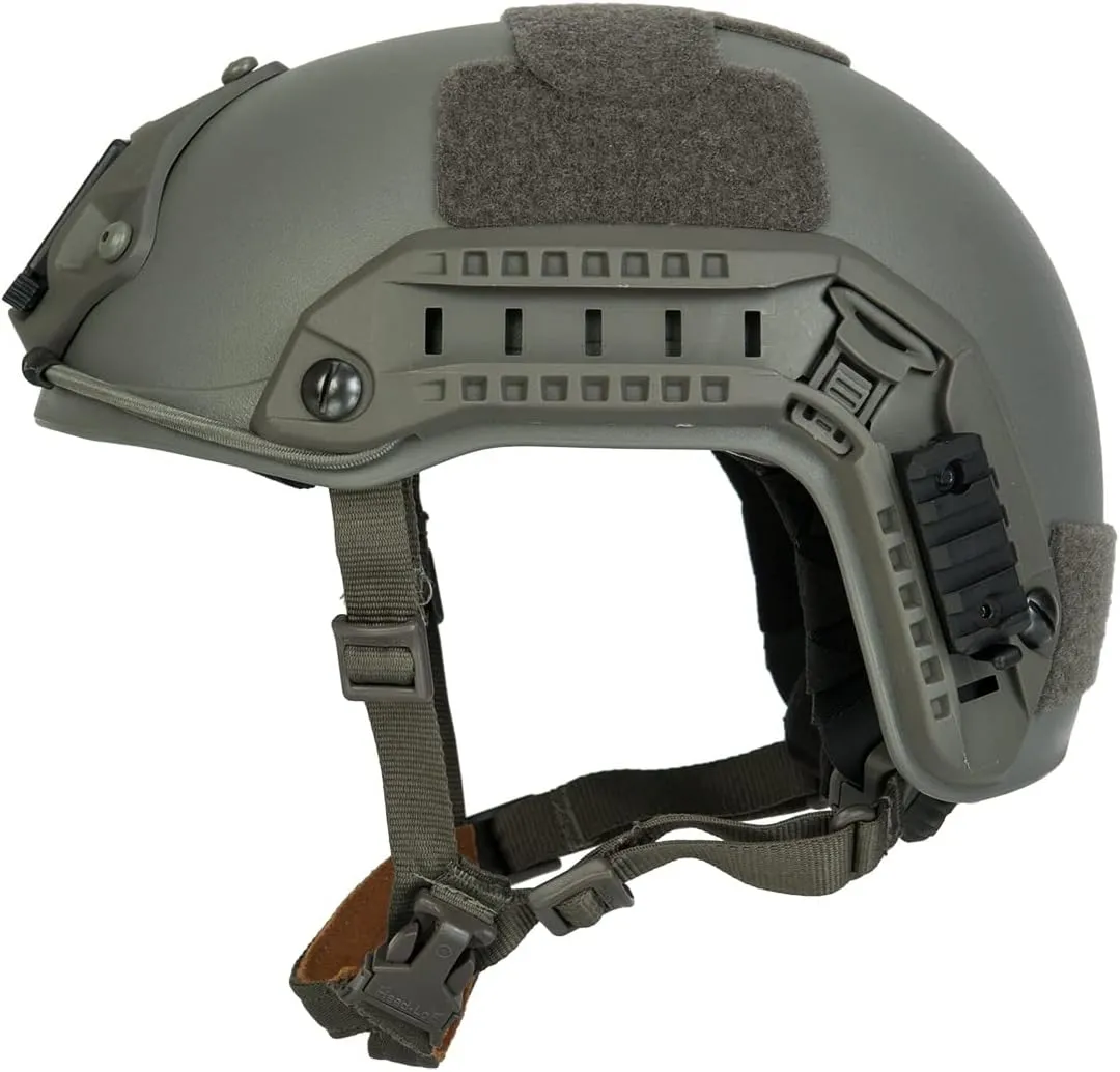 Lancer Tactical Medium - Large Industrial Durable ABS Plastic Constructed Maritime Helmet w/Adjustable 20mm Side Rail Adapter Padding Stickers NVG Shroud Bungee Retention Goggle Clip