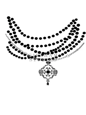 Layered pearl silhouettes necklaces