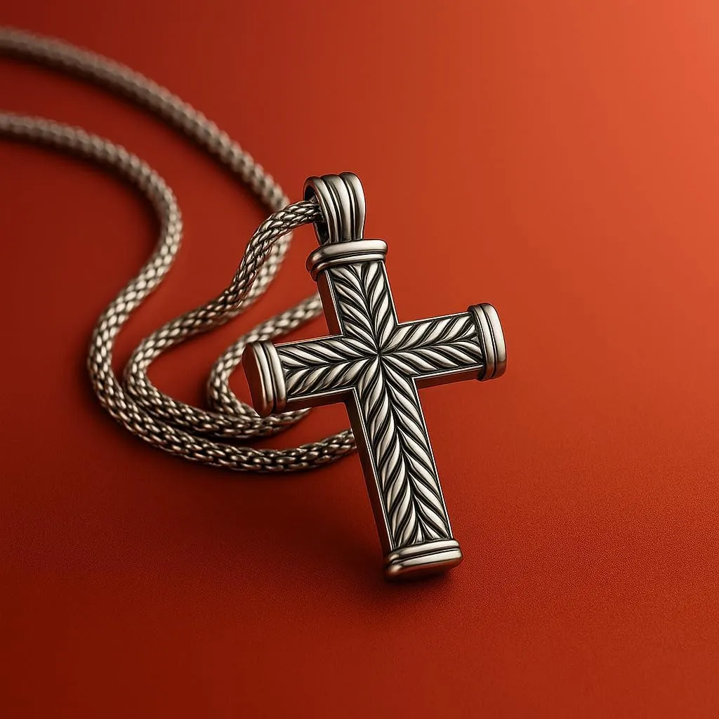 LeCalla Silver Cross Pendant Necklace Jewelry | Solid 925 Sterling Silver Cross Necklace for Men Women