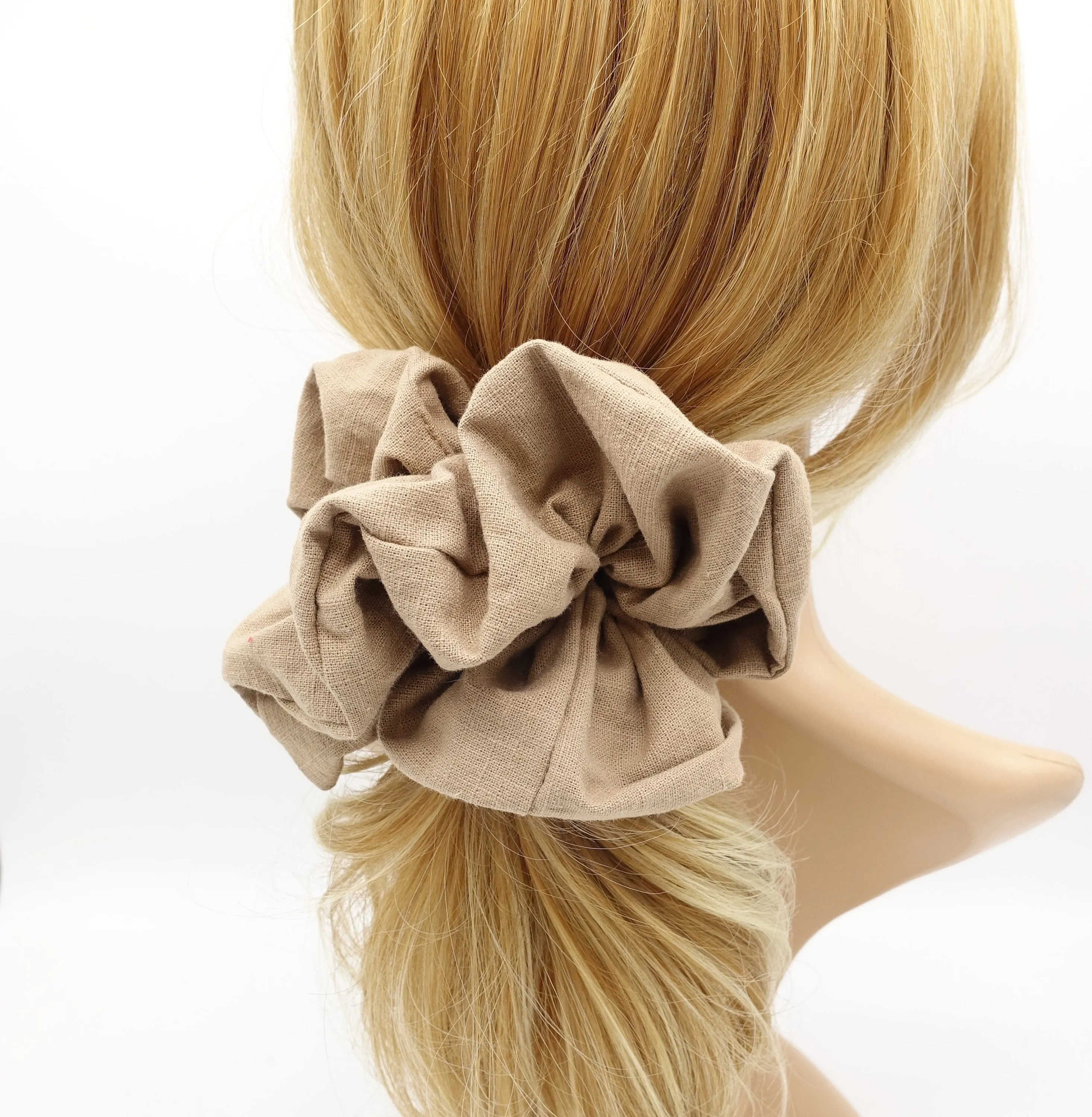 linen blend oversized scrunchies large cotton scrunchies solid hair elastic women hair accessory