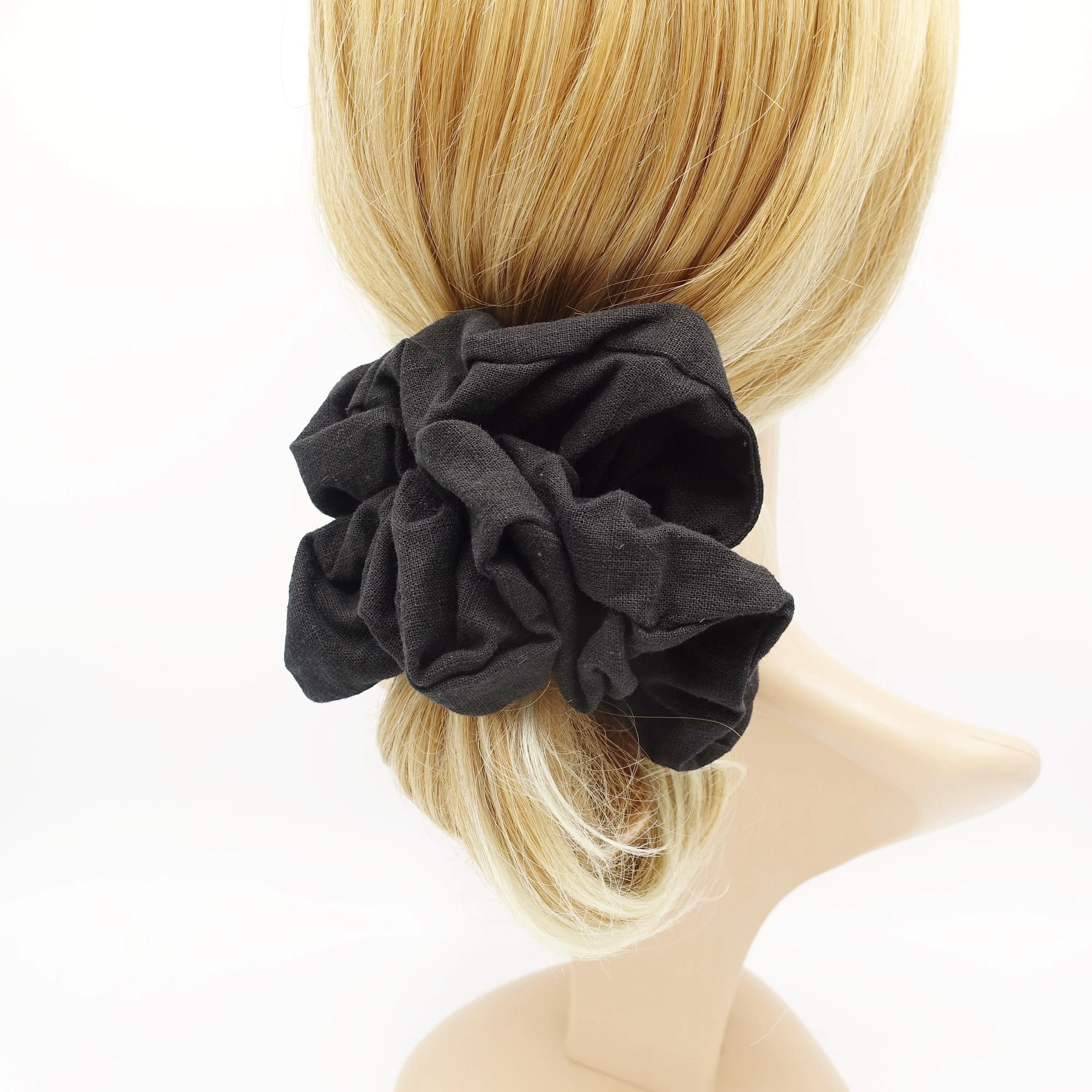linen blend oversized scrunchies large cotton scrunchies solid hair elastic women hair accessory