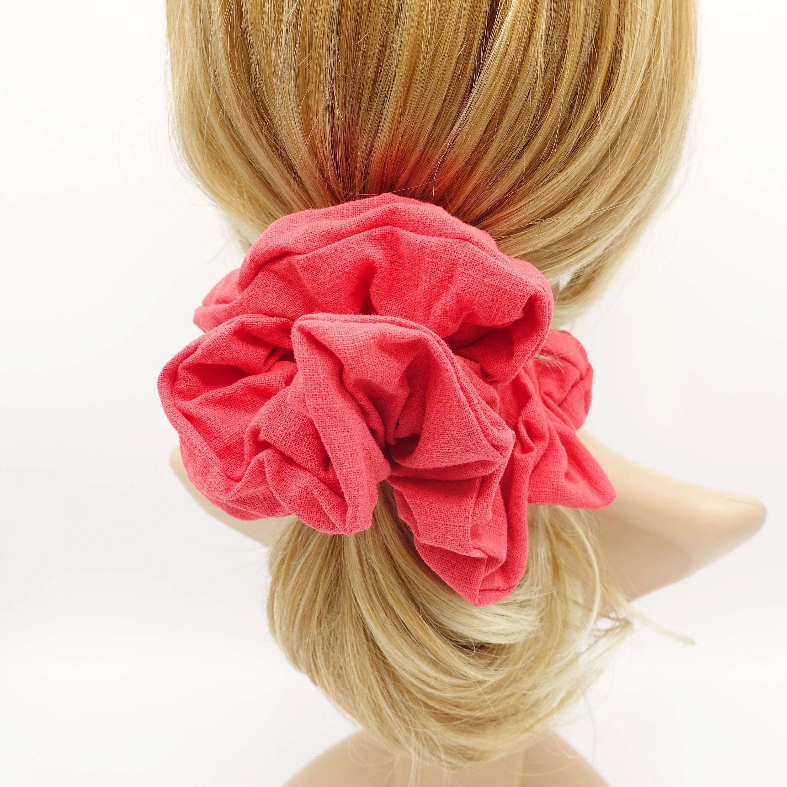 linen blend oversized scrunchies large cotton scrunchies solid hair elastic women hair accessory