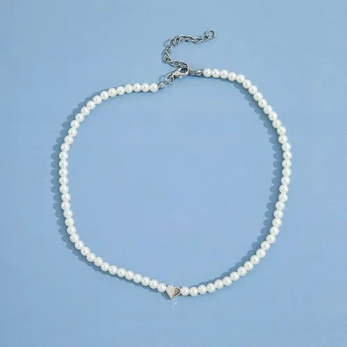 Love Pearl Necklace Female Personality Party Fashion Clavicle -