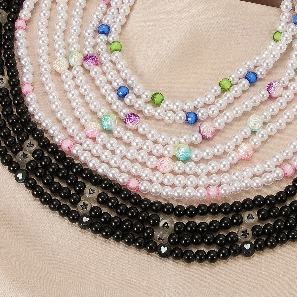 Love Pearl Necklace Female Personality Party Fashion Clavicle -