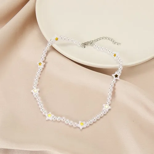Love Pearl Necklace Female Personality Party Fashion Clavicle -